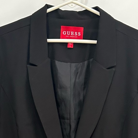 Guess Black Blazer L – Classic Workwear Jacket Gold Button Formal Office Chic - Picture 4 of 12